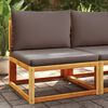 vidaXL Gartensofa ohne Armlehnen mit Kissen Holz Akazie & Rattan
