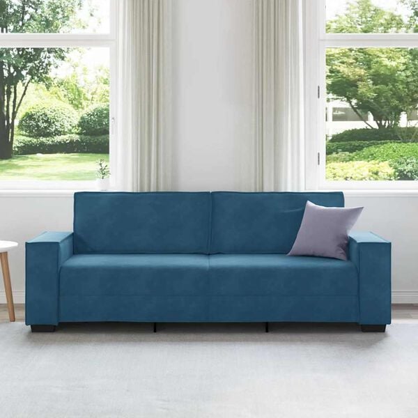 vidaXL 3-Sitzer-Sofa Blau 220x78x84 cm Samt