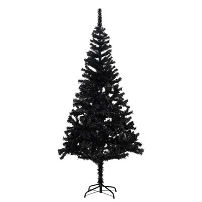 vidaXL Künstlicher Weihnachtsbaum Beleuchtung & Ständer Schwarz 180 cm