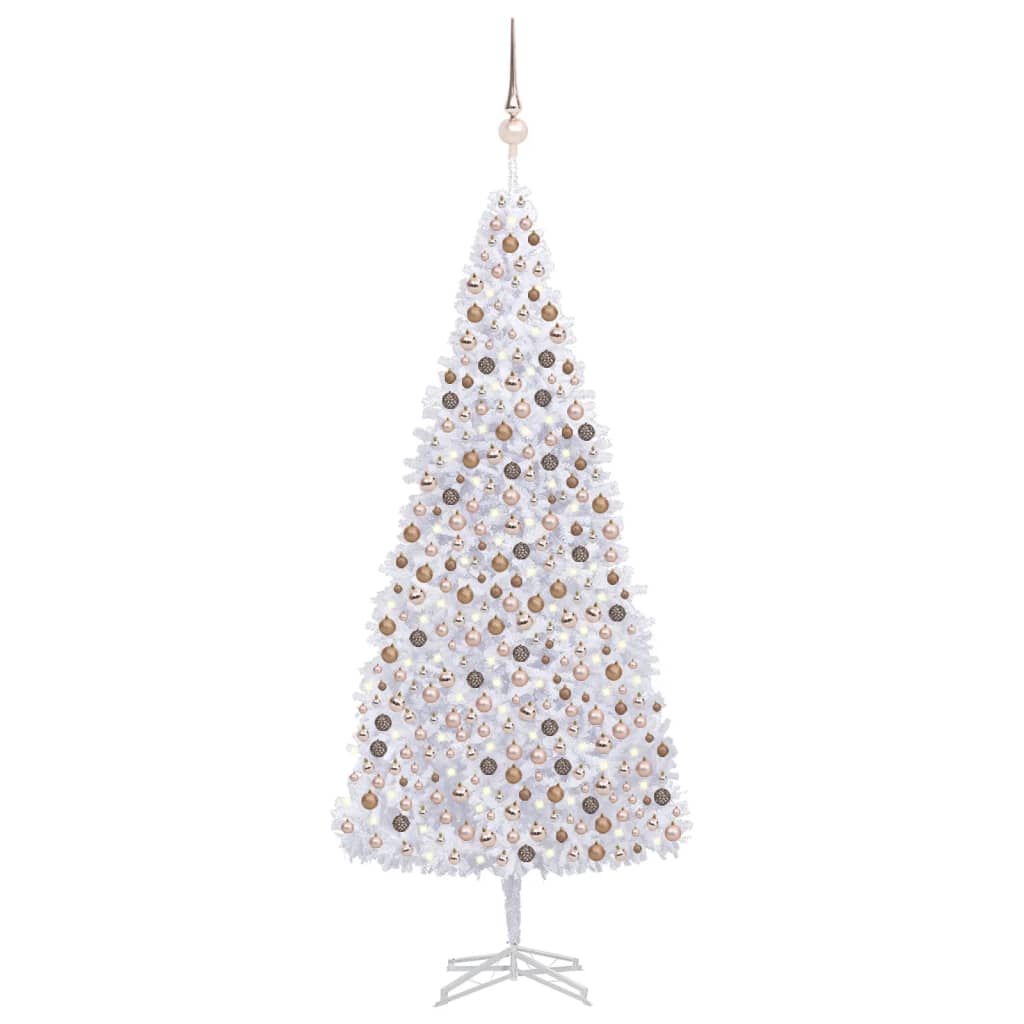vidaXL Künstlicher Weihnachtsbaum mit LEDs 500cm Weiß Tannenbaum Christbaum 