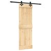 vidaXL Schiebet&uuml;r Nat&uuml;rlich und Schwarz 70 x 210 cm Massivkiefer