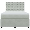 vidaXL Boxspringbett mit Matratze Hellgrau 140x190 cm Samt