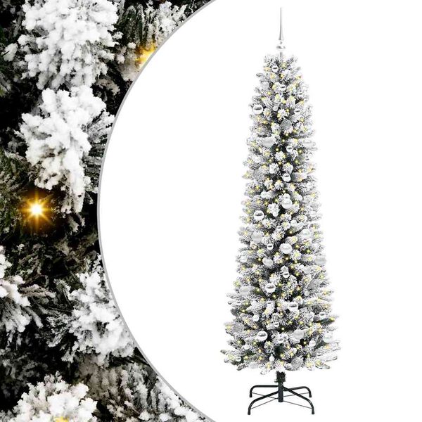 vidaXL K&uuml;nstlicher Weihnachtsbaum mit 300 LEDs mit St&auml;nder Wei&szlig; 210 cm