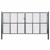 vidaXL Maschen-Gartentor verzinkter Stahl 400 x 175 cm Grau