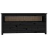 vidaXL TV-Schrank Schwarz 114x35x52 cm Massivholz Kiefer