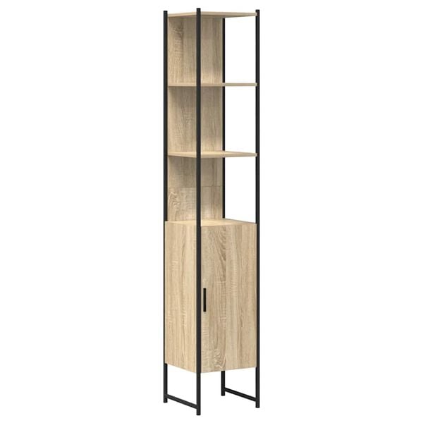 vidaXL Badezimmerschrank Beige 33 x 33 x 185,5 cm Holzwerkstoff