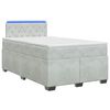 vidaXL Boxspringbett mit Matratze und LED Hellgrau 120 x 190 cm Samt