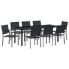 vidaXL Garten Essgruppe 9 Stk. Schwarz PE-Rattan