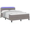 vidaXL Boxspringbett mit Matratze mit LED Taupe 160 x 200 cm Stoff