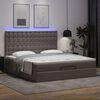 vidaXL Ottoman-Bett mit Matratze & LEDs Grau 180x200 cm Kunstleder
