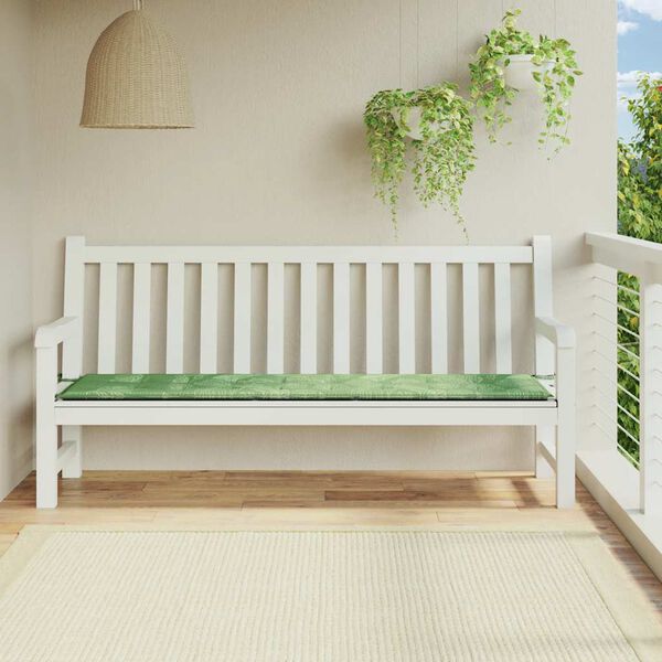 vidaXL Gartenbank-Auflage Blattmuster 200x50x4 cm Stoff