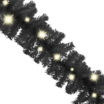 vidaXL Weihnachtsgirlande mit LED 10 m Schwarz