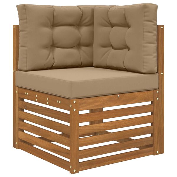 vidaXL Sofakissen f&uuml;r drau&szlig;en 3 pcs Taupe Polyester