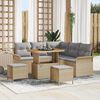 vidaXL Gartensofa-set mit Kissen 8 pcs Beige Poly-Rattan