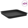 vidaXL Quadratisches Blumentablett 24 stk. Schwarz Kunststoff