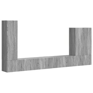 vidaXL TV-Wandregal-Set Wandmontiert 6 pcs Graues Sonoma