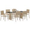 vidaXL Garten Essgruppe 7 pcs Beige Poly-Rattan