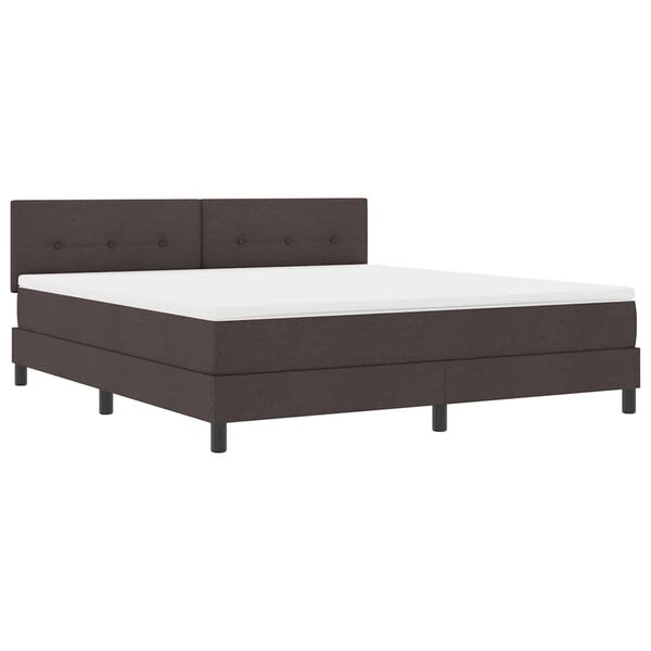 vidaXL Boxspringbett mit Matratze Dunkelbraun 180 x 200 cm Stoff