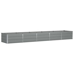 vidaXL Pflanzk&uuml;bel Hellgrau 400 x 80 x 45 cm Stahl