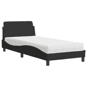 vidaXL Bett mit Matratze "Dover" Schwarz 90x200 cm Samt