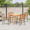 vidaXL Garten Essgruppe 5 pcs Schwarz Massivholz Akazie