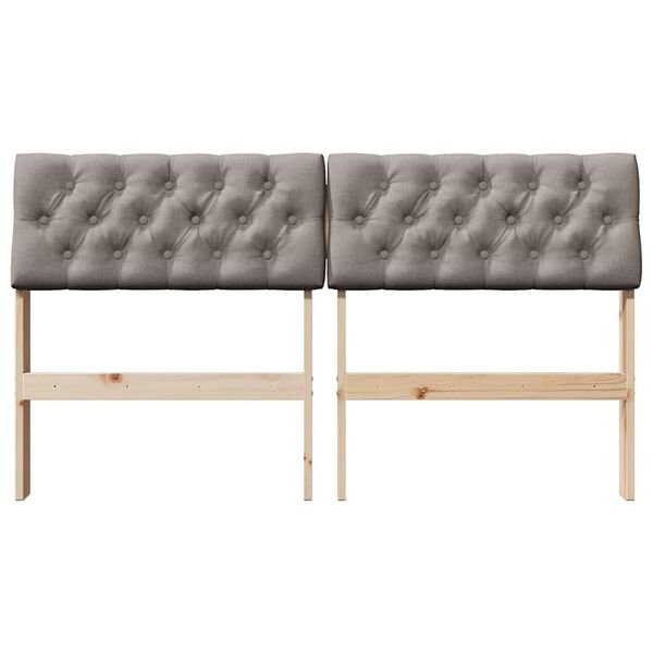vidaXL Gepolstertes Kopfteil Taupe 135 cm Massives Kiefernholz