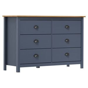 vidaXL Sideboard Hill Grau 125x40x80 cm Massivholz Kiefer
