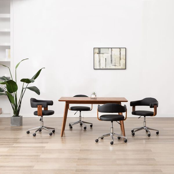 vidaXL Esszimmerstühle 4 Stk. Drehbar Bugholz und Kunstleder