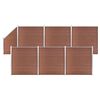 vidaXL WPC Zaun-Set 6 Quadrate + 1 Schr&auml;ge 1138x186 cm Braun
