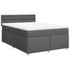 vidaXL Boxspringbett mit Matratze Dunkelgrau 140x200 cm Stoff