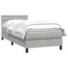 vidaXL Boxspringbett mit Matratze Hellgrau 80x220 cm Samt
