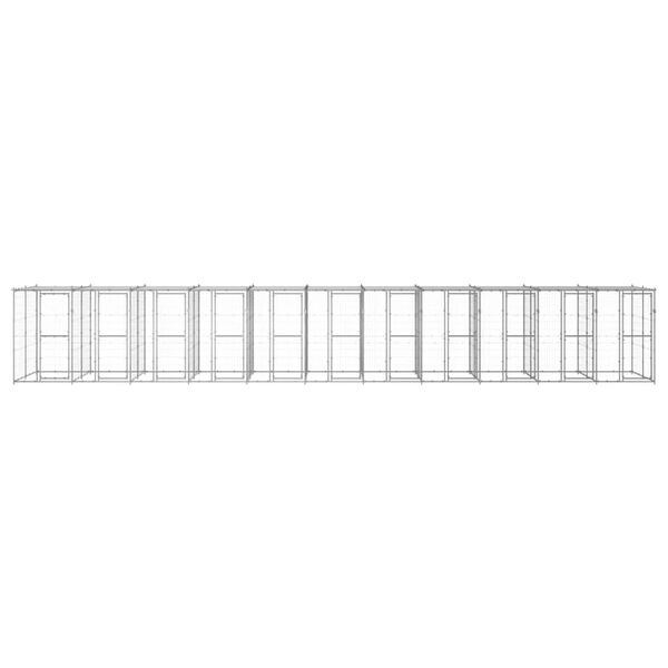 vidaXL Outdoor-Hundezwinger mit &Uuml;berdachung Verzinkter Stahl 26,62 m&sup2;