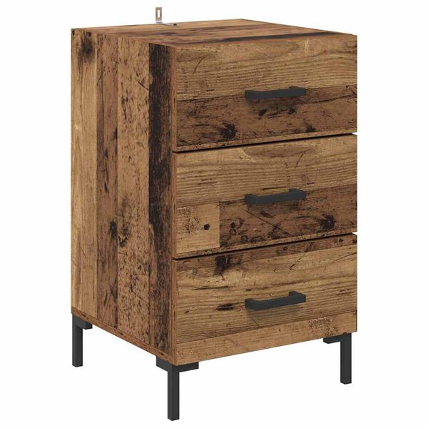 vidaXL Nachttisch mit Schubladen Altholz 40 x 40 x 66 cm Holzwerkstoff