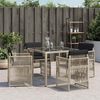 vidaXL Gartenstühle mit Kissen 4 Stk. Hellgrau Poly Rattan