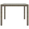 vidaXL Gartentisch Grau 190x90x75 cm Hartglas und Poly Rattan