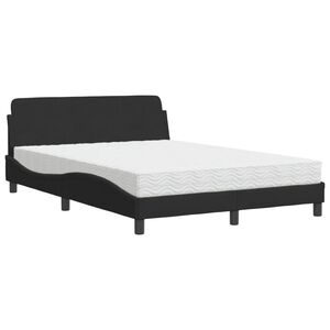 vidaXL Bett mit Matratze "Dover" Schwarz 140x190 cm Samt