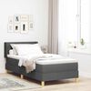 vidaXL Boxspringbett mit Matratze Dunkelgrau 200 x 90 cm Stoff