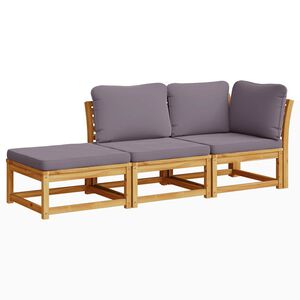 vidaXL 3-tlg. Garten-Lounge-Set mit Kissen Massivholz Akazie