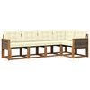 vidaXL Outdoor-Sofagarnitur mit Kissen 5 pcs Natur und Creme