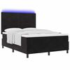 vidaXL LED Boxspringbett mit Matratze Schwarz 140 x 190 cm Stoff