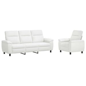 vidaXL Sofa-Set 2 pcs Wei&szlig; Stoff