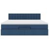 vidaXL Ottoman-Bett mit Matratze Blau 160x200 cm Stoff