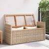 vidaXL Sitzbank mit Stauraum mit Kissen Natur 110 x 40 x 50 cm Rattan