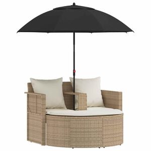 vidaXL Garten-Sofa mit Kissen 8 pcs Beige und Cremewei&szlig; Poly-Rattan