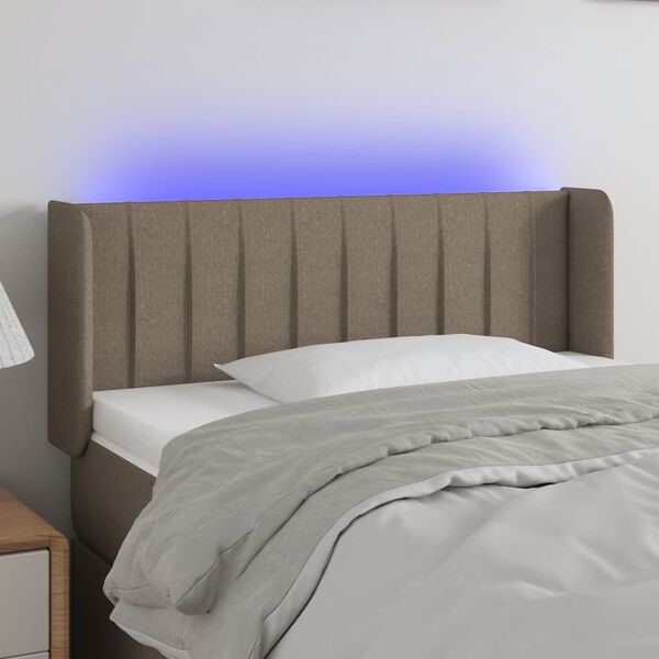 vidaXL LED Kopfteil Taupe 103x16x78/88 cm Stoff