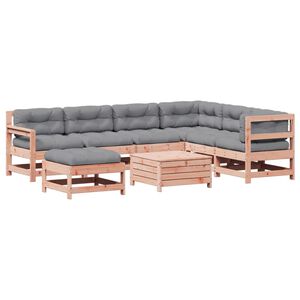 vidaXL 8-tlg. Garten-Lounge-Set mit Kissen Massivholz Douglasie
