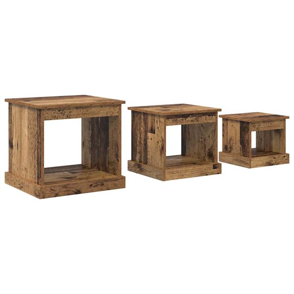 vidaXL Couchtisch 3 pcs Altholz Holzwerkstoff