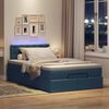 vidaXL Ottomane Bett mit Matratze & LEDs Blau 120x190 cm Stoff