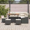 vidaXL Gartensofa-set mit Kissen 9 pcs Schwarz Poly Rattan