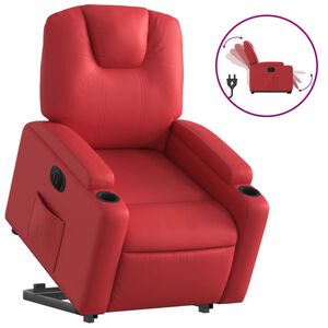 vidaXL Relaxsessel mit Aufstehhilfe Elektrisch Rot Kunstleder